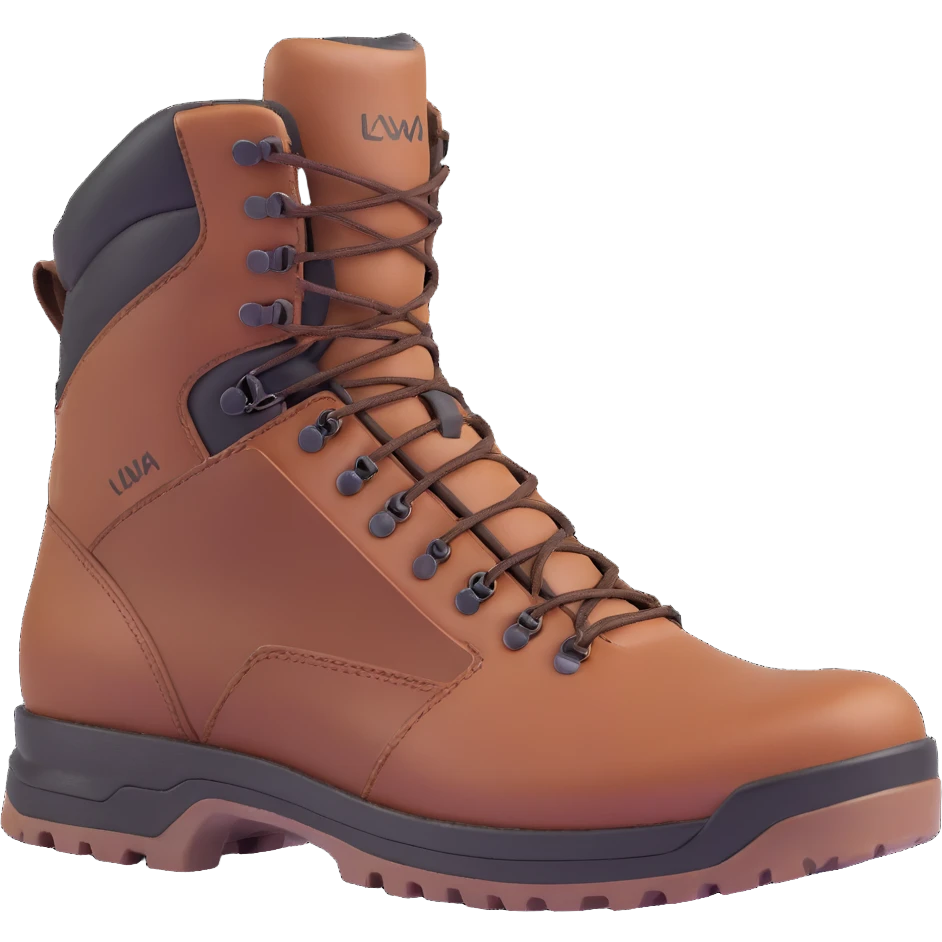 Lowa military tactical hiking boots, rugged brown leather emoji