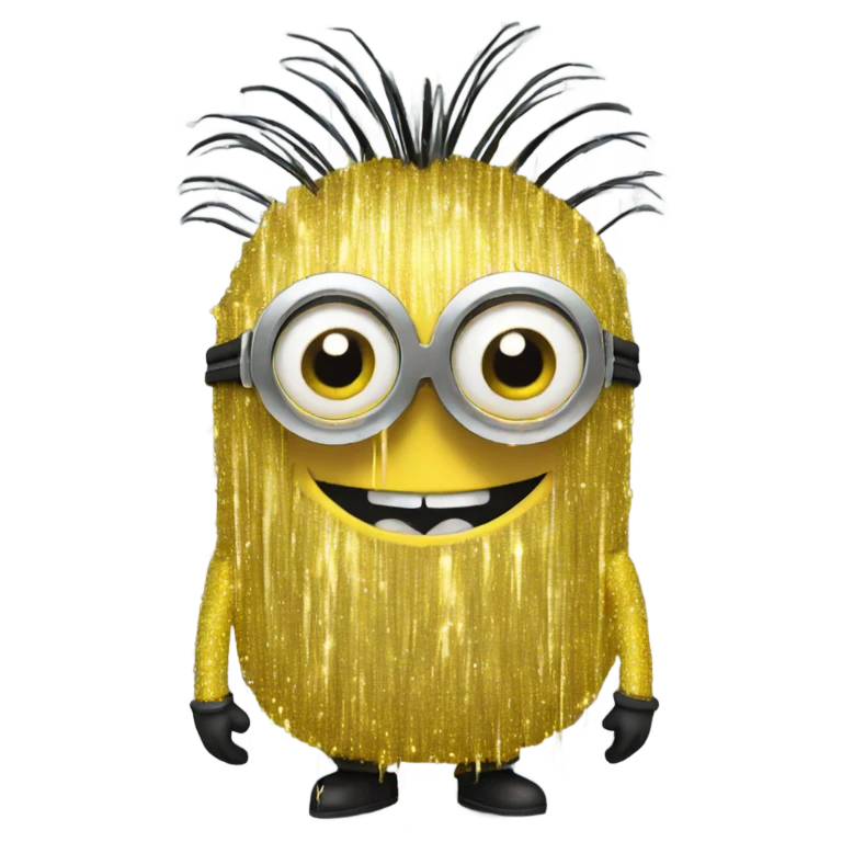 Minion covered in tinsel  emoji