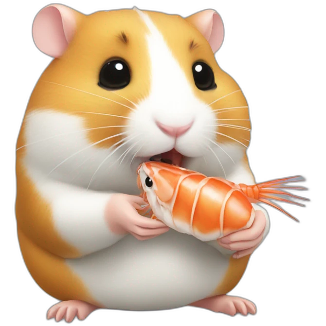 hamster eating a prawn emoji