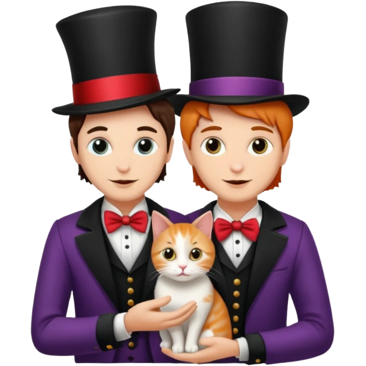 I'llmagician couple and their pet cat emoji