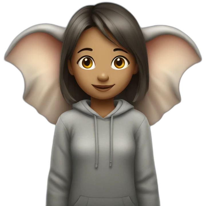 Young girl on elephant emoji