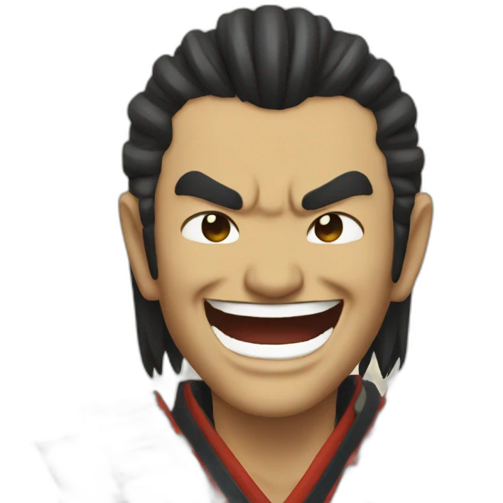 Oni samurai laugh emoji