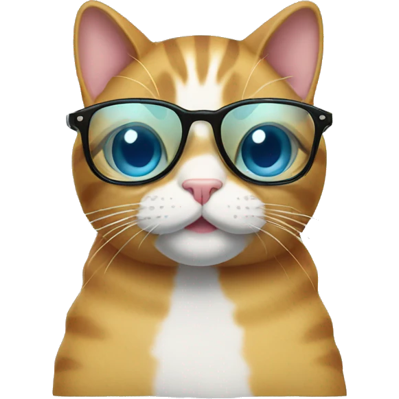 cat with glasses and swiming emoji
