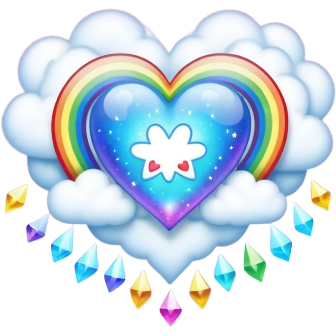 heart magic sparkles cloud rainbow heart emoji