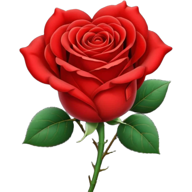 una rosa con forma de corazon emoji