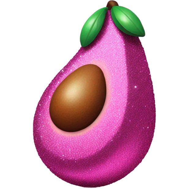 Hot pink avocado with glitter emoji