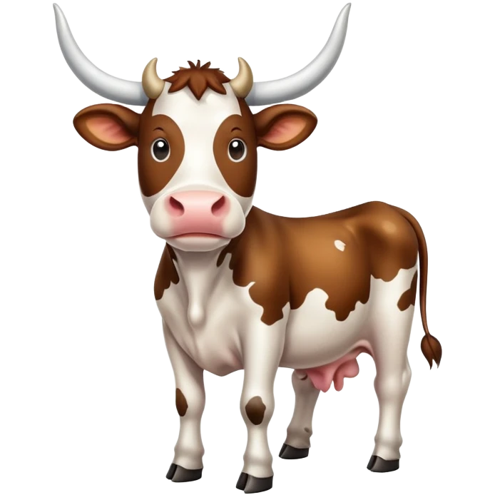 spotted dairy cow with horns emoji