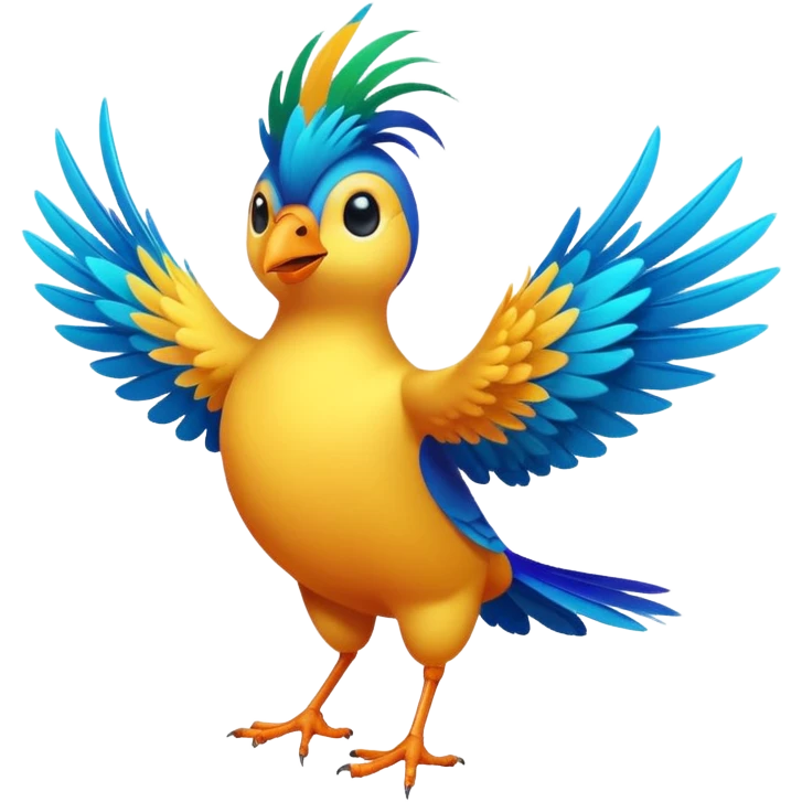 small bird dancing on air emoji