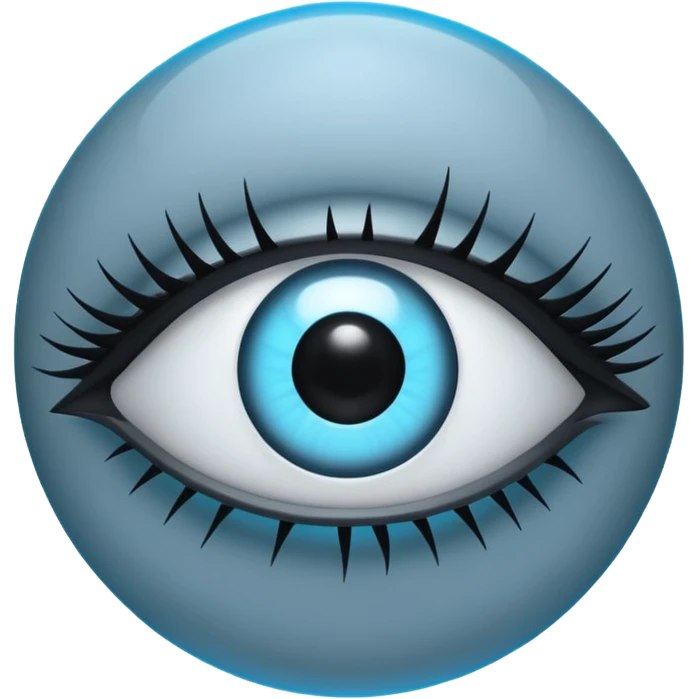 Minimal emoji, gothic futuristic eye, cold grey sclera, pupil replaced by a solid black number 8, occult cyber aesthetic, sharp clean lines, flat emoji design, centered, transparent background emoji