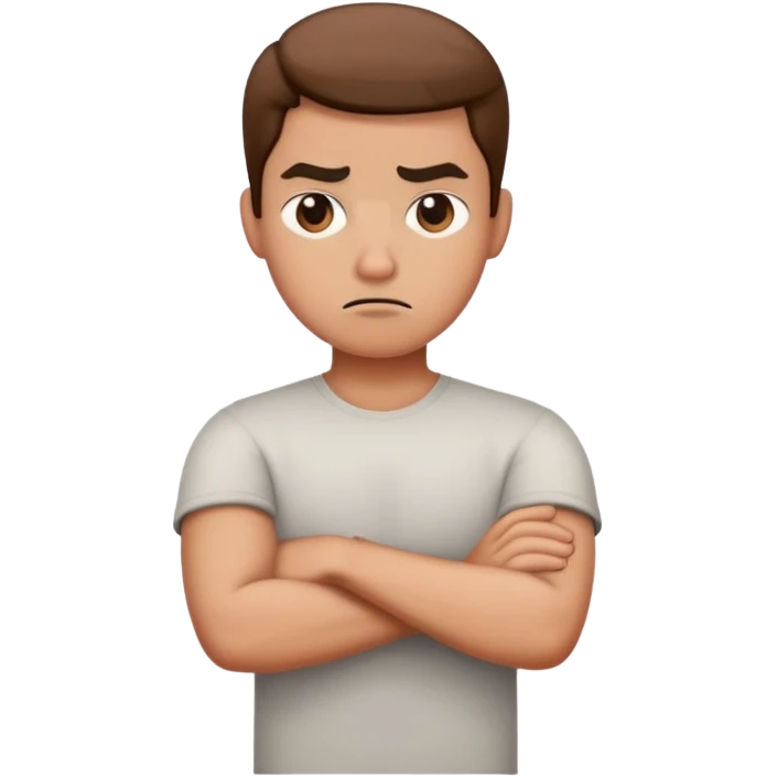 Annoyed with arms crossed emoji