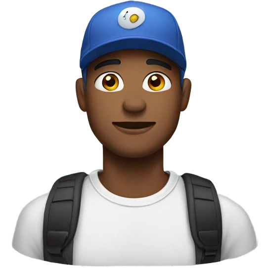 man with a cap and airpods emoji