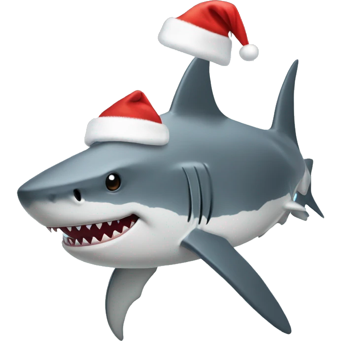 Shark wearing a Santa hat emoji