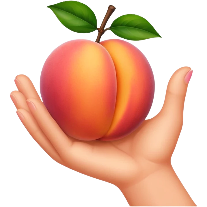 peach and hand emoji