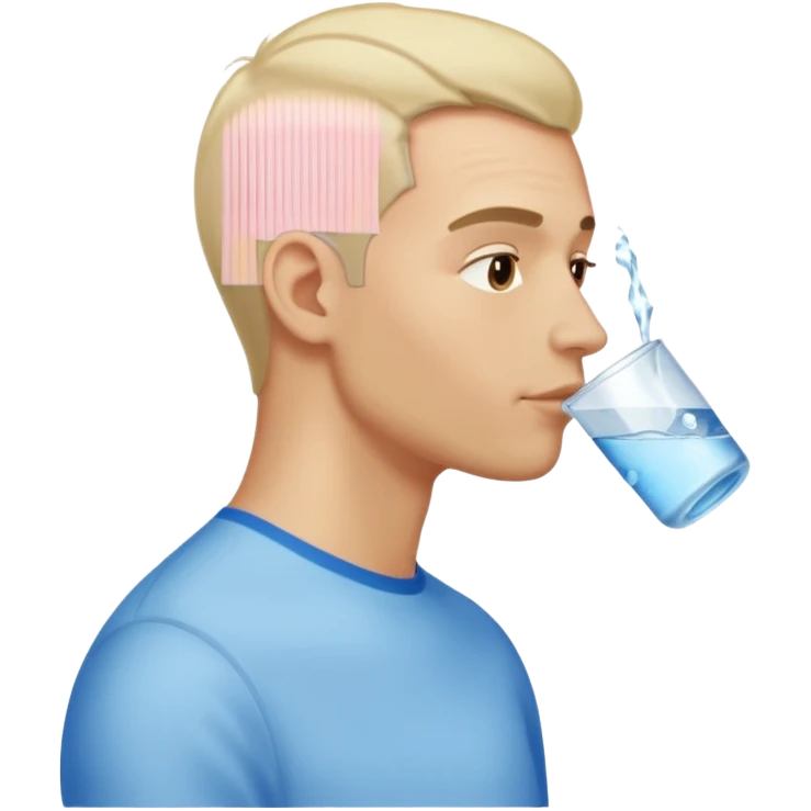 light man in profile drinking water emoji