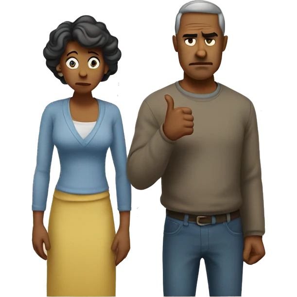 disappointment mother and father with thumbs down emoji