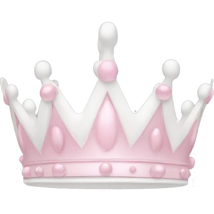 White and pastel pink crown emoji