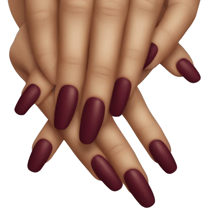 Dark red nails emoji