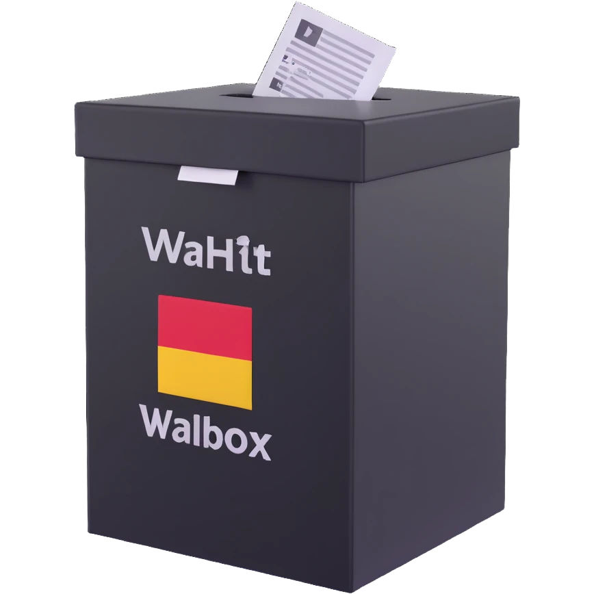 German Wahlbox with ballot paper emoji
