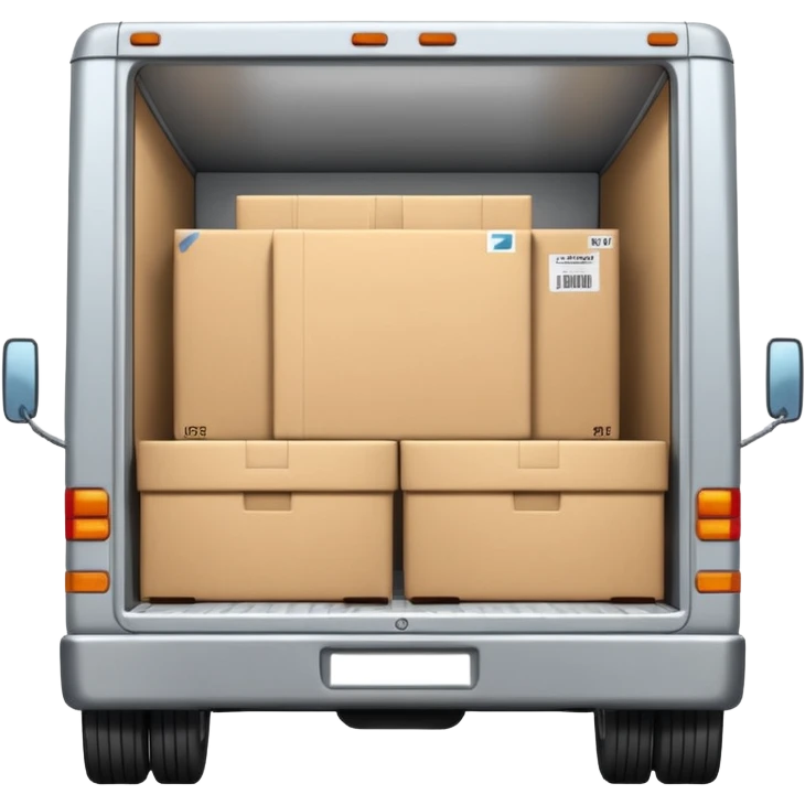 emoji of delivery truck with empty open cargo area emoji