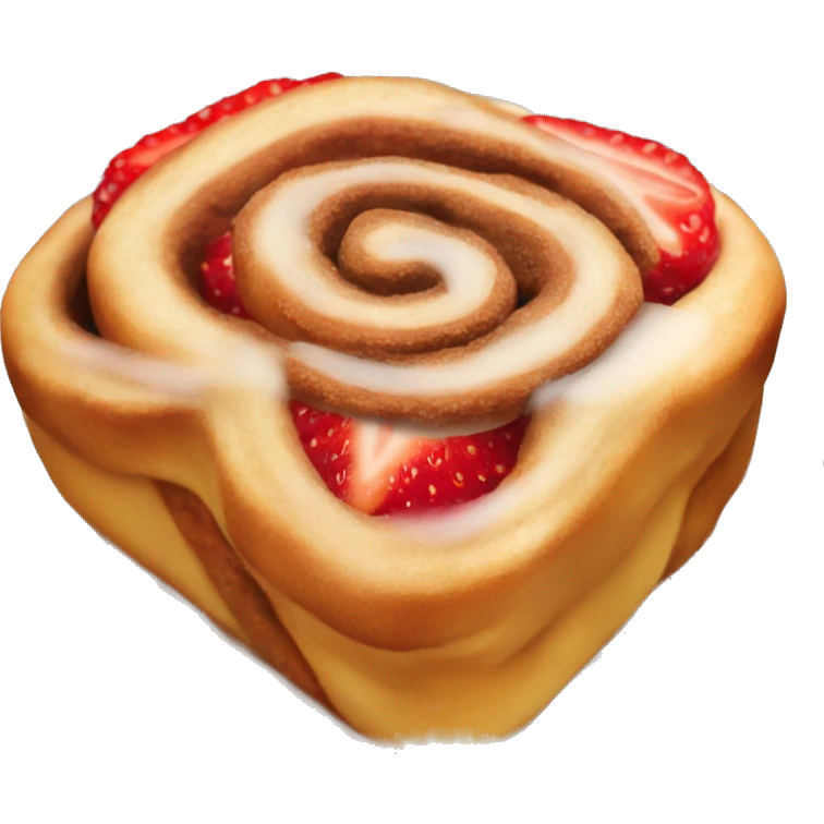 Cinnamon Roll With Strawberries On Top emoji