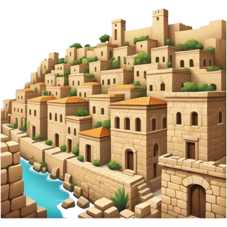 Byblos Old City Landmark Emoji – Portraying the historic stone houses, narrow streets, and Phoenician ruins. emoji