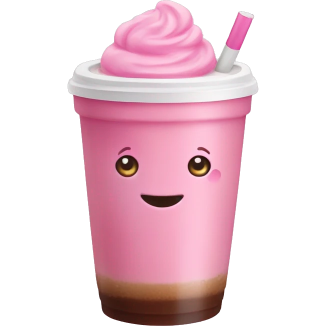 Pink ice coffee emoji