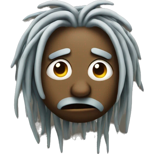 Dizzy sick face with dreads emoji