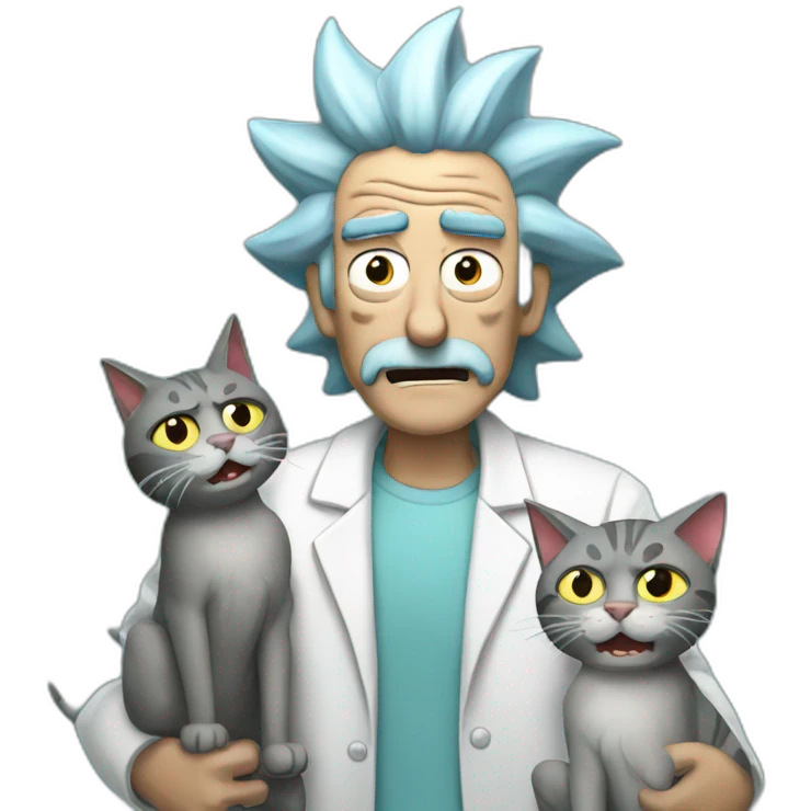 Rick sanchez with cats emoji