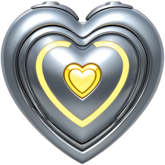 sorayama heart glossy metal parts panels glow lights inside sfw emoji