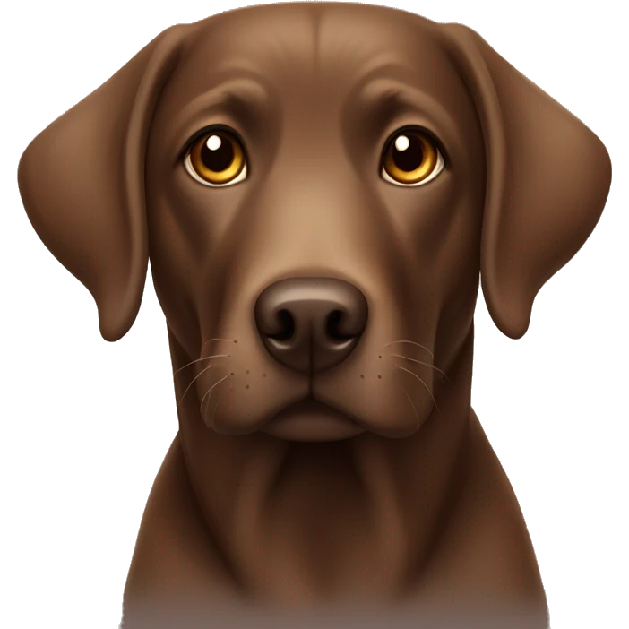 Make a cute older Brown Labrador that looks in the cam emoji