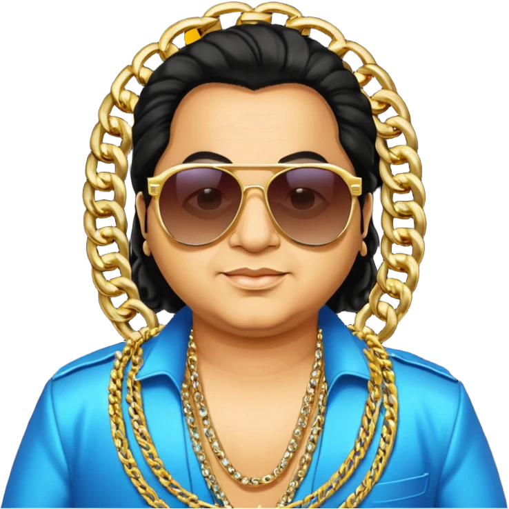 Bappi Lahiri with disco background emoji