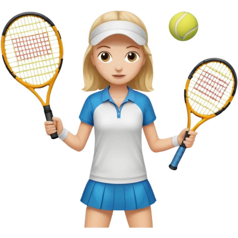 white young girl with one racket playing tennis emoji