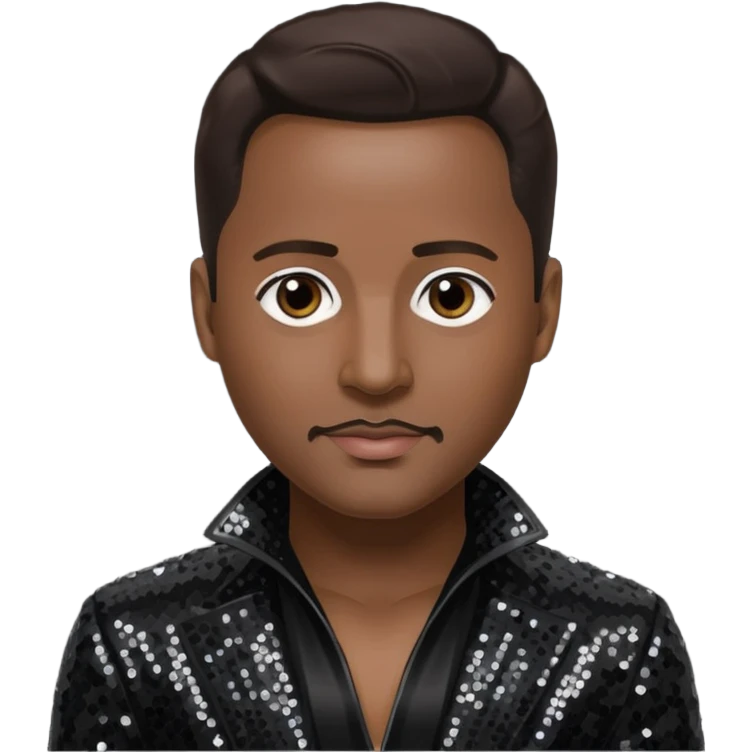 Johnny Gill from New Edition with dark brown hair, black sequin outfit emoji