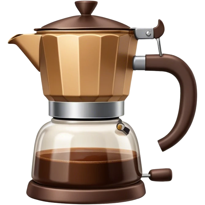 Cinematic Realistic Moka Pot Pop Culture Emoji, featuring an iconic Italian coffee maker rendered with classic charm and warm, inviting lighting. emoji