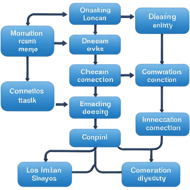 flowchart with multiple tasks and connections emoji