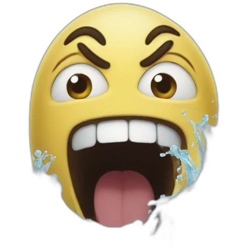 white water splash to mouth emoji