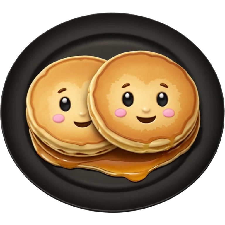 TWO Pancakes in a black plate emoji