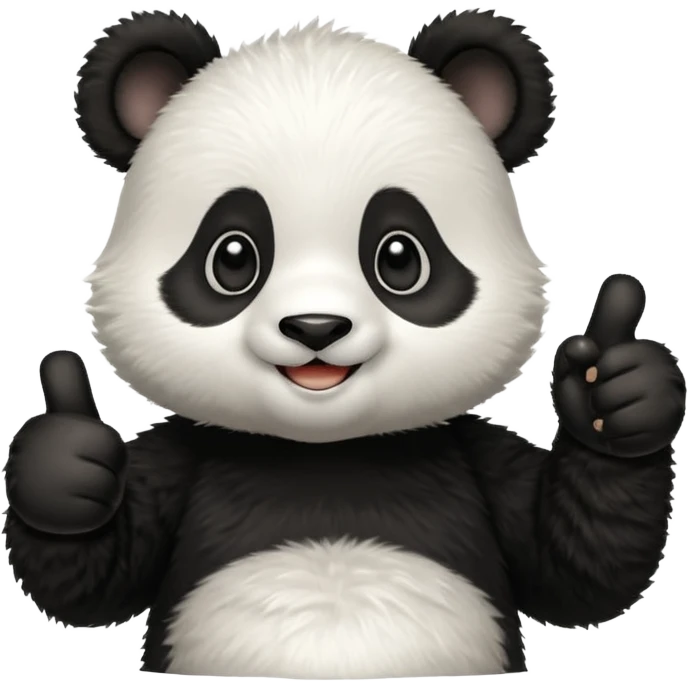 Little panda cub giving thumbs up emoji