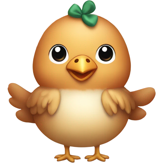 Cute girl chicken with bow and cute feet  emoji