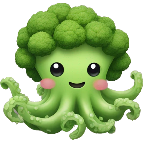 Kawaii broccoli octopus emoji