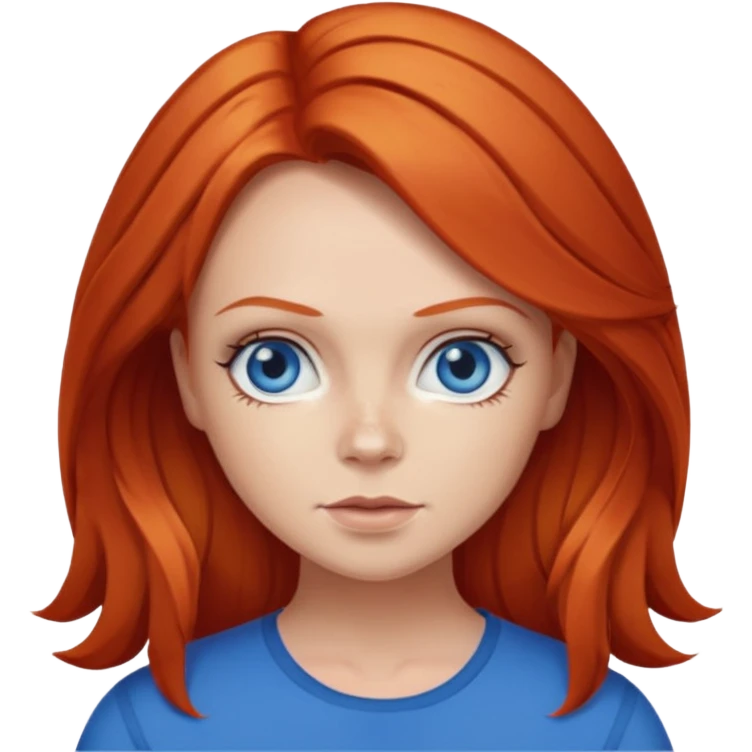 Ginger Spice with blue eyes emoji