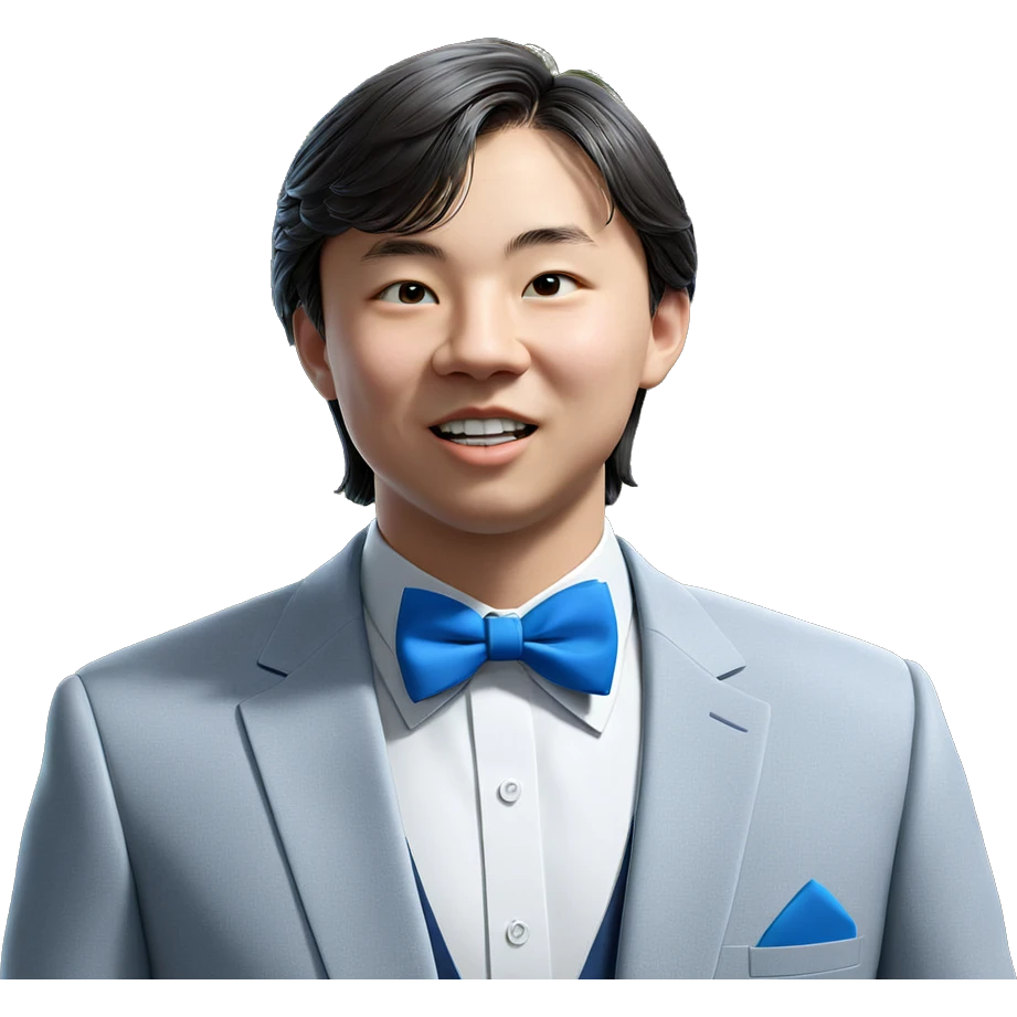 formal look with blue bowtie emoji