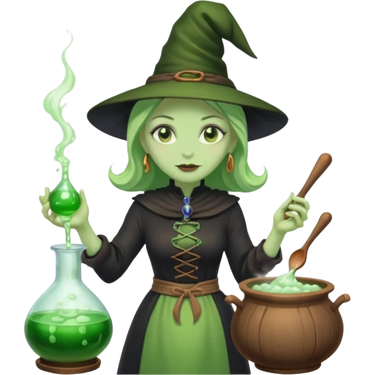green witch cooking potion emoji