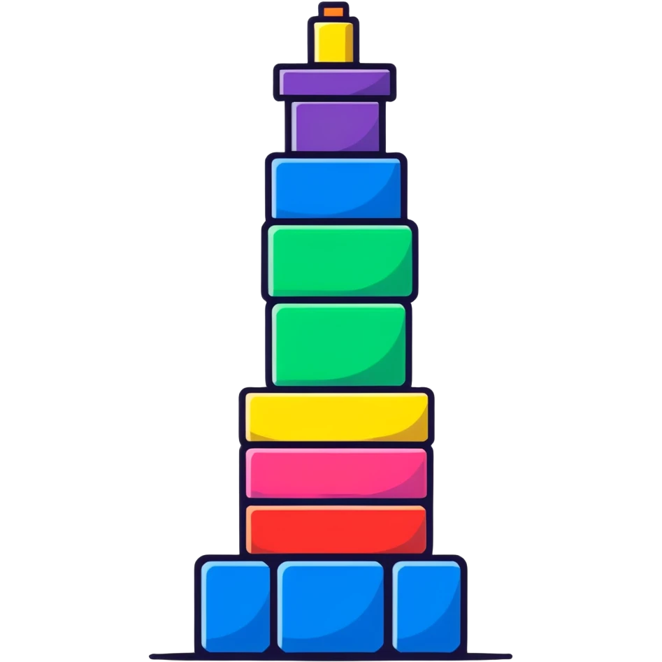 stacked toy blocks tower emoji