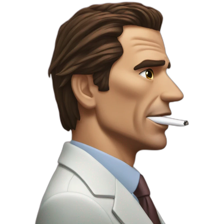 Patrick Bateman kisses emoji