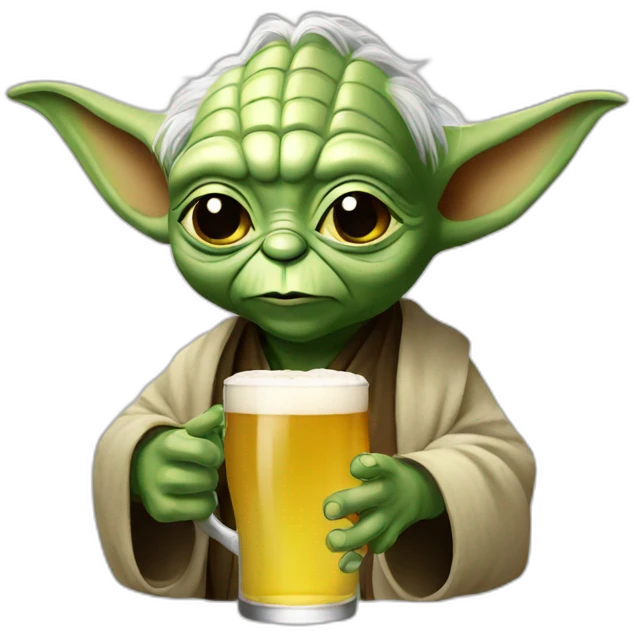 Yoda drink beer emoji