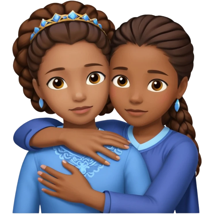 Princess Shuri as a 8 year old hugging her 45 year old mom  emoji