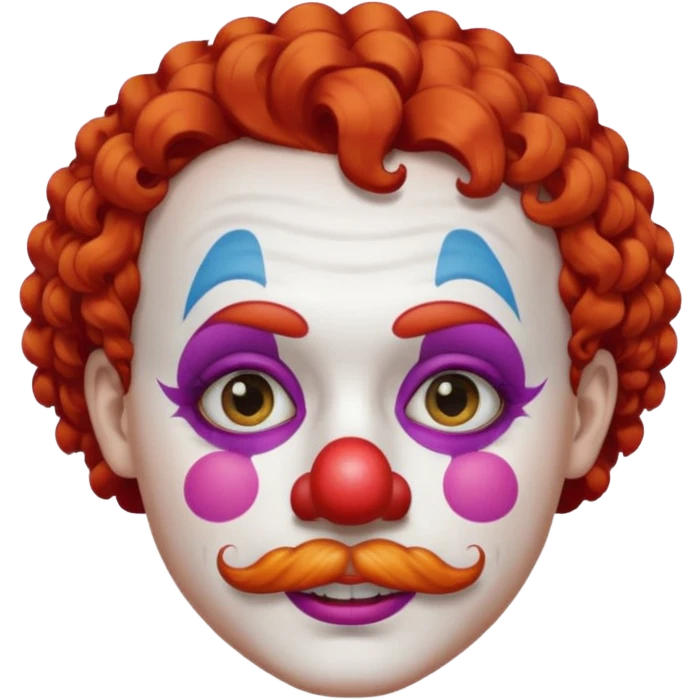 Clown short hair & mustache  emoji