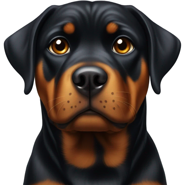 Rottweiler girl with puppy dog eyes emoji