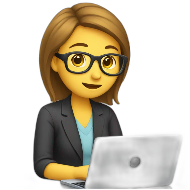 translator working on her computer emoji